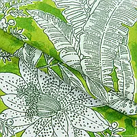 Ткань Декоративная ткань лонета парк / park листья фон ярко зеленый (280см 153г/м² пог.м) 171304