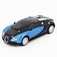 Машина робот аккумуляторный трансформер автобот на радиоуправлении 28 см Bugatti Veyron синий, мега распродажа