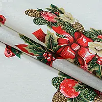 Ткань Декоративная новогодняя ткань рождественский букет (280см 145г/м² пог.м) 167161