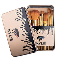 Набор кистей для макияжа Kylie большие золото 12 шт! Лучшая цена