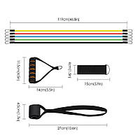 Эспандеры для фитнеса многофункциональные трубчатые набор из 5 жгутов 10-30Lbs Power Bands, хороший выбор