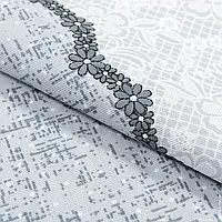 Ткань Ткань скатертная рогожка кружево серый (150см 163г/м² пог.м) 164168