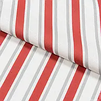 Ткань Декоративная ткань диагональ полоса /sidelong молочный, красный, серый (280см 184г/м² пог.м) 175803