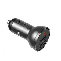 Автомобильное зарядное устройство АЗП Baseus Digital Display Dual USB 4.8A Car Charger 24W (dark gray)