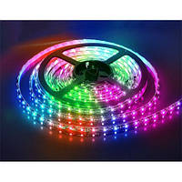 КОМПЛЕКТ Светодиодная LED лента 3528 RGB Все цвета 12V цветная 5м + пульт + блок, мега распродажа