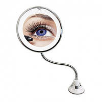 Круглое гибкое зеркало для макияжа с LED подсветкой с 10-ти кратным увеличением Ultra Flexible Mirror !