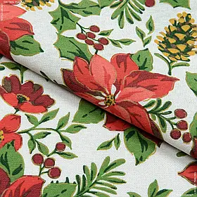 Декоративна новорічна тканина лонета різдво (280см 163г/м² пог.м) 172591