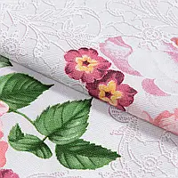 Ткань Ткань скатертная рогожка набивная цветы (150см 163г/м² пог.м) 176570