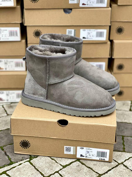 Grey ugg mini deals