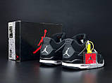 Чоловічі зимові кросівки Nike Air Jordan 4 Retro нубук молодіжні на хутрі чорні сірі, фото 5