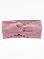 Пов'язка на голову жіноча з велюрової пудрової тканини