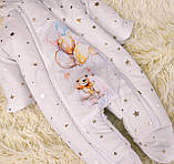 Дитячий теплий комбінезон чоловічок для новонародженого 0-3 міс 56-62 см Зима Весна Осінь, фото 6