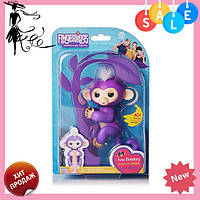 Интерактивная ручная обезьянка Fingerlings Happy Monkey Bella ФИОЛЕТОВЫЙ! BEST