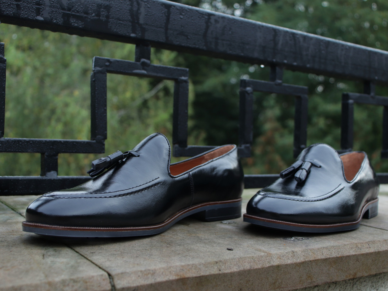 Чорні лаковані туфлі лофери Ikos 42 43 45 розмір, фото 1