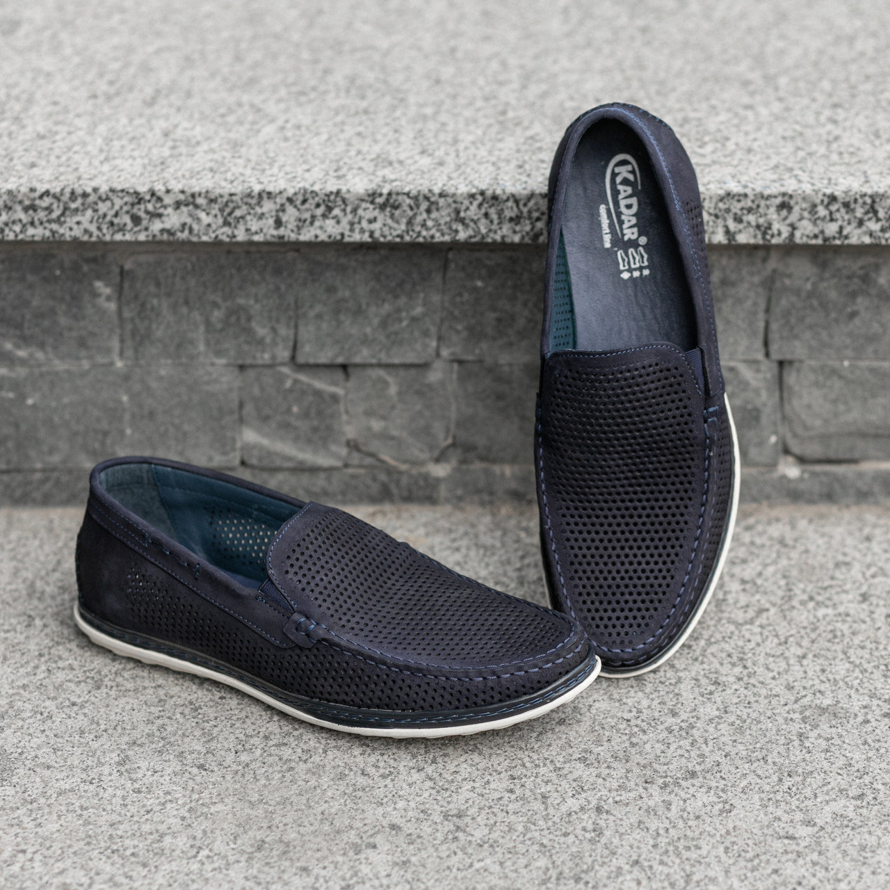 Літні мокасини Кадар синій колір, 40, 45 розмір, фото 1