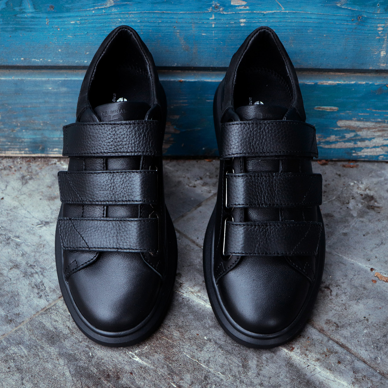 Чоловічі кеди на липучках - НАТУРАЛЬНА ШКІРА!, фото 1