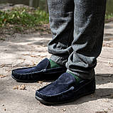 Сині чоловічі мокасини Prime Shoes із натурального замшу та шкіри. Вибирайте зручні мокасини на кожен день!, фото 7