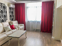 Розовые шторы для гостиной