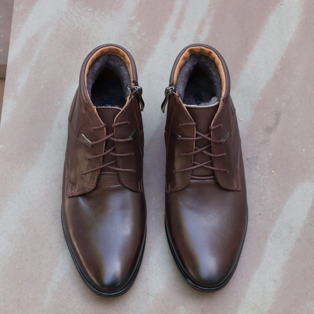 Коричневі чоловічі черевики Minardi з натуральної шкіри, фото 1