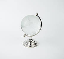 Декоративний глобус із кришталю на металевій підставці 13*8.5 см Гранд Презент SJ046 silver