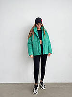 Женская оверсайз куртка на змейке, в расцветках (плащевка, силикон 200); 42-48 42/44, Весна/Осень/Зима,