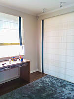 Римские шторы в комнату для мальчика в сине-белых тонах. Ткань для штор VICENTA