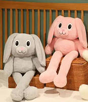 Мягкая игрушка подушка "Кролик тянучка" уши и тянущиеся лапы 95 см