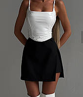 Женская тильная однотонная короткая черная юбка мини на резинке; размер: 40, 42, 44