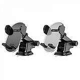 Car Holder Hoco H3 Shiny press type (center console) — dark night black, фото 9