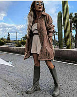 Женская демисезонная удлиненная куртка на плащевке с утеплителем силиконом на кнопках