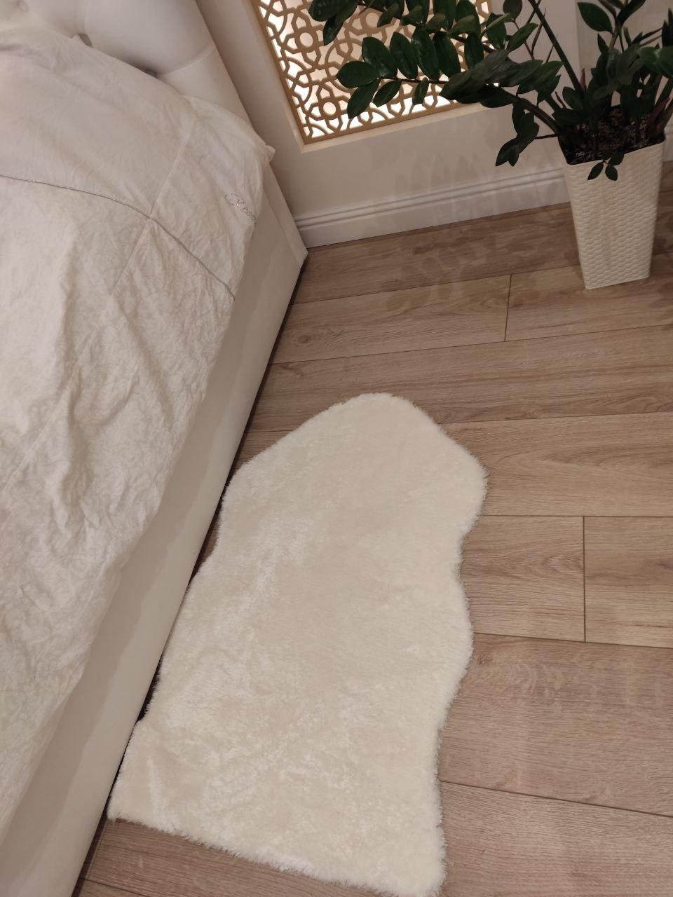 Коврик напольный Shape 55х85см БЕЛЫЙ. Уютный и приятный ногам коврик для спальни или гостинной.Материал: полиэ - фото 4 - id-p1990468908