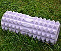 Масажний ролик (ролер) U-POWEX EVA foam roller (33x14см.) Type 2 Purple, фото 6