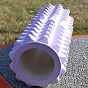 Масажний ролик (ролер) U-POWEX EVA foam roller (33x14см.) Type 2 Purple, фото 9
