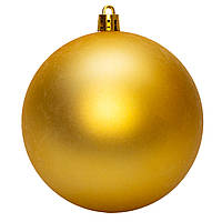 Елочный шар, D10 см, золотистый, матовый, пластик (890971)