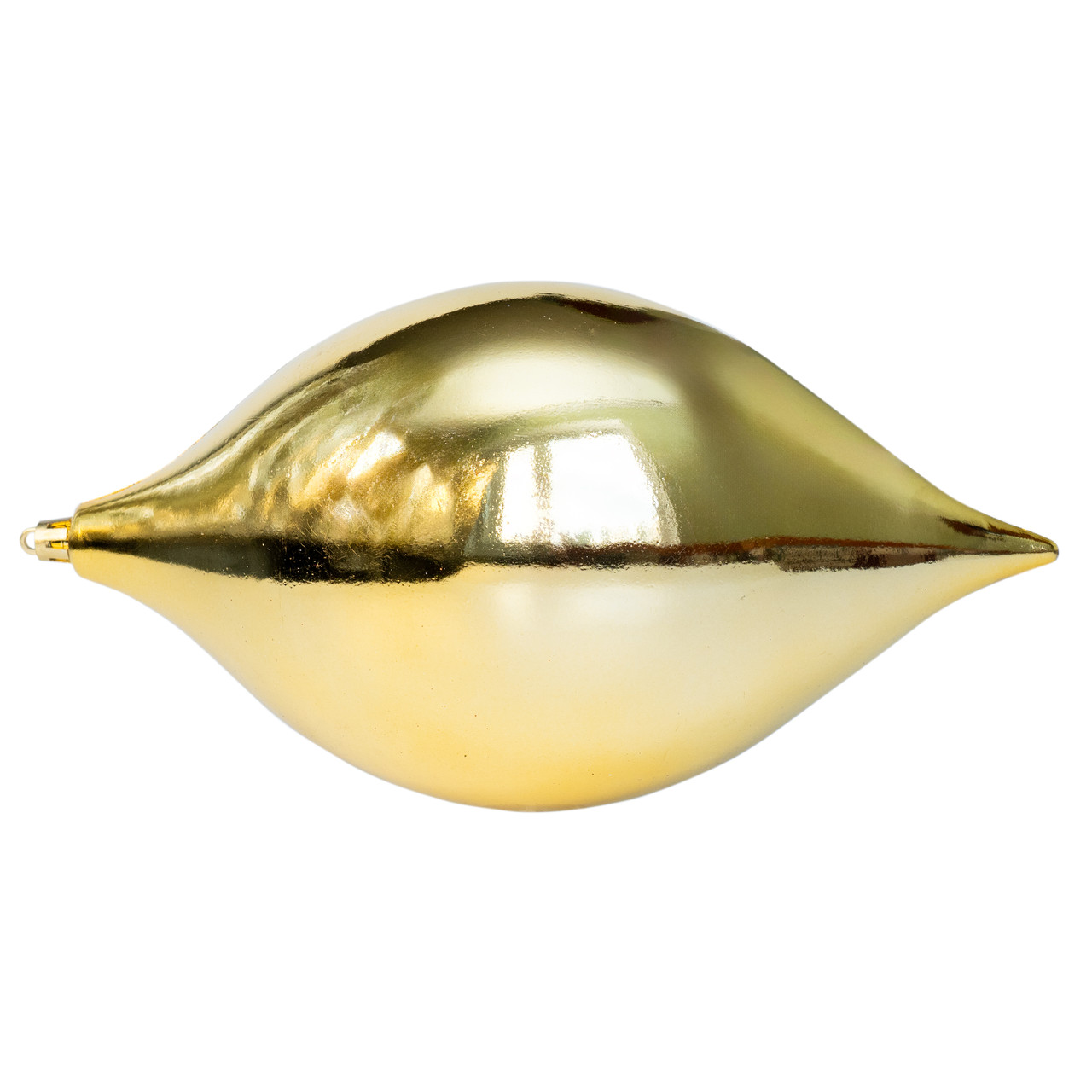 Ялинкова іграшка - бурулька, 21*13 см, глянець, золотистий, пластик (891886), фото 1