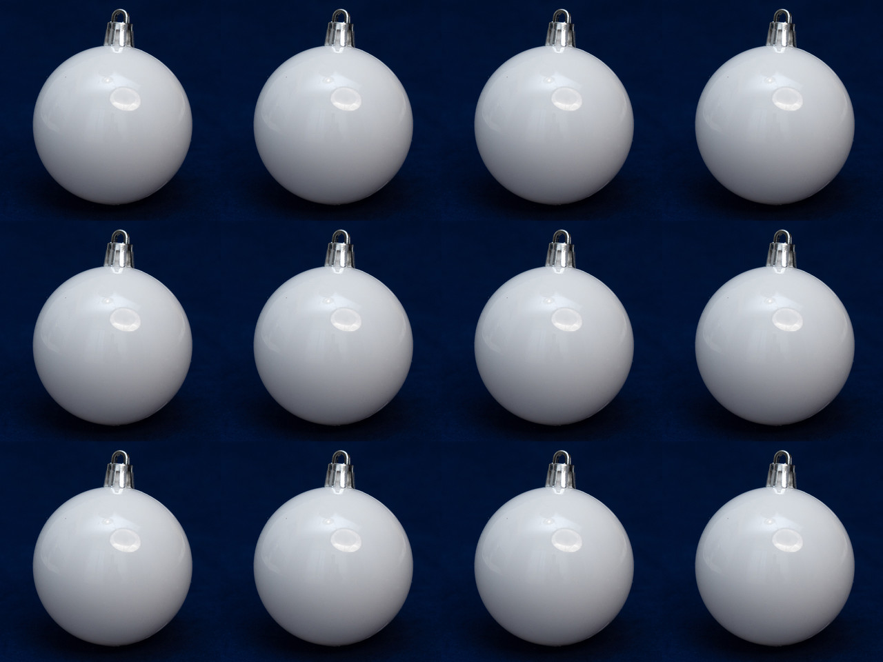 Набір ялинкових куль, 12 шт, D6 см, білий, глянець, пластик (892067), фото 1