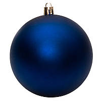 Елочная игрушка - шар, D10 см, синий, матовый, пластик (890995)