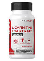Карнітин в капсулах Piping Rock L-Carnitine + L-Tartrate 500 mg 60 Capsules EXP 6/25 року включно