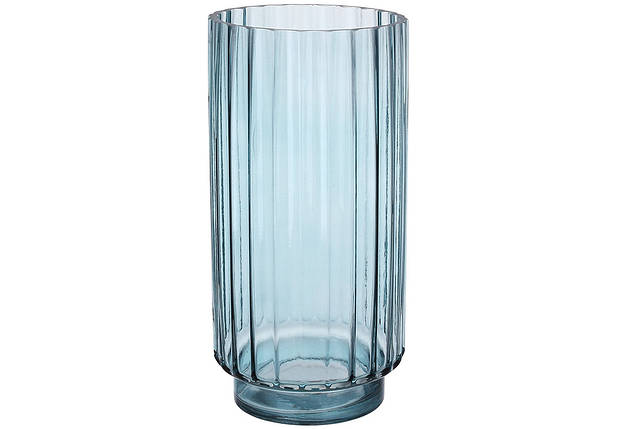 Скляна ваза Манхеттен 25*12.5 см, колір синій (591-351), фото 1