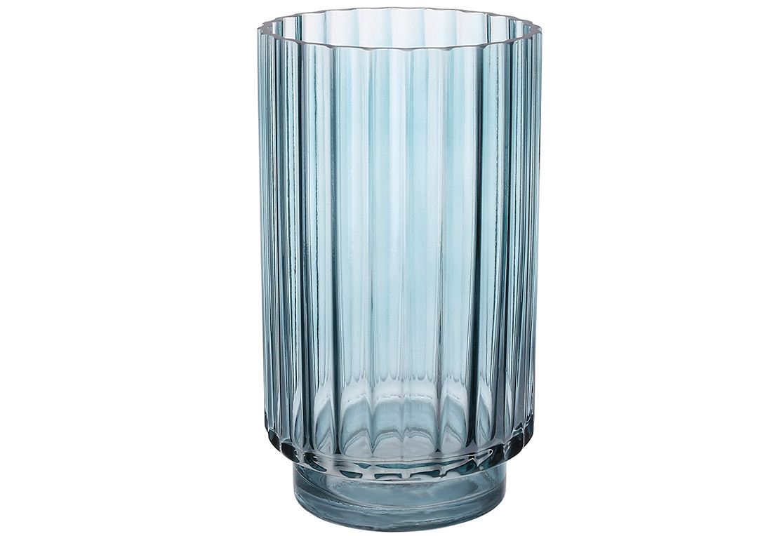 Скляна ваза Манхеттен 11.5*20.5 см, колір синій (591-350)