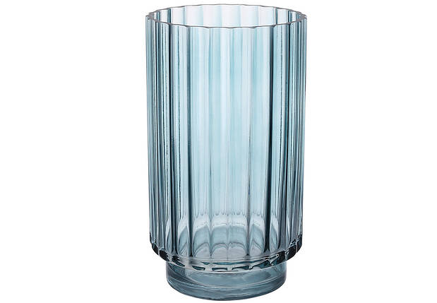 Скляна ваза Манхеттен 11.5*20.5 см, колір синій (591-350), фото 1