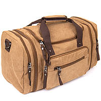 Дорожная сумка текстильная Vintage 20666 Коричневая BS, код: 6681307