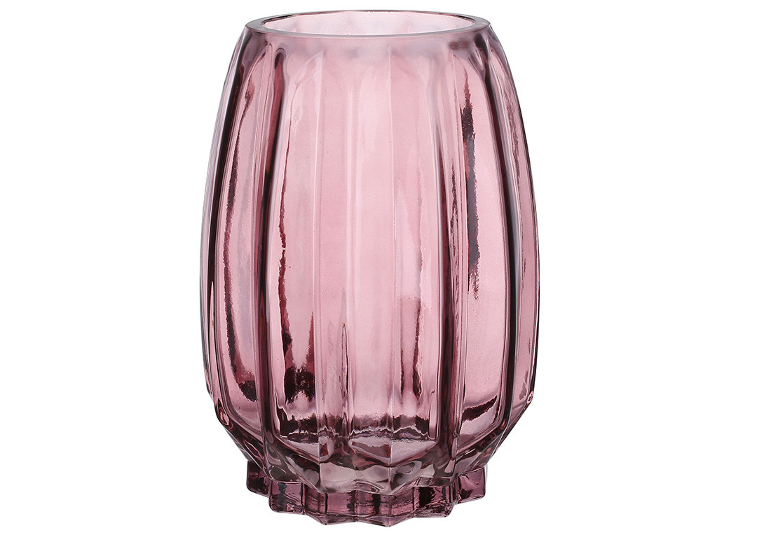 Скляна ваза Грейс 10*20 см, колір — пурпуровий (591-352)
