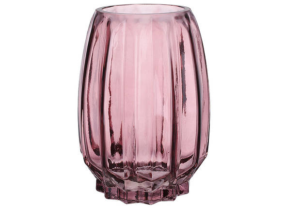 Скляна ваза Грейс 10*20 см, колір — пурпуровий (591-352), фото 1