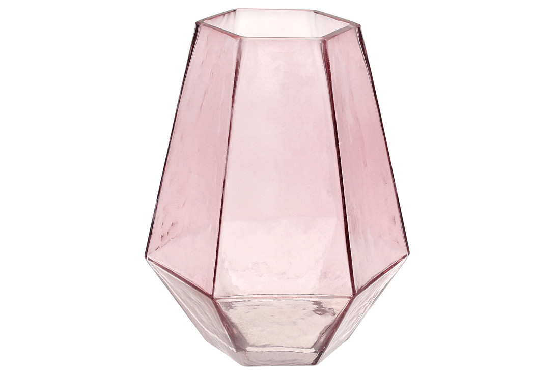 Скляна ваза Вінченсо 17*21 см, колір — рожевий (591-325)