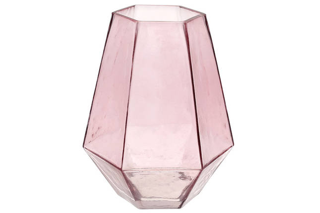 Скляна ваза Вінченсо 17*21 см, колір — рожевий (591-325), фото 1