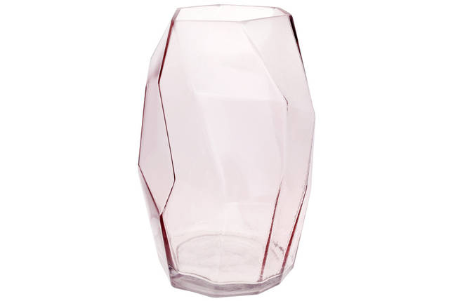 Скляна ваза Айсберг 18*28 см, колір — рожевий (591-323), фото 1