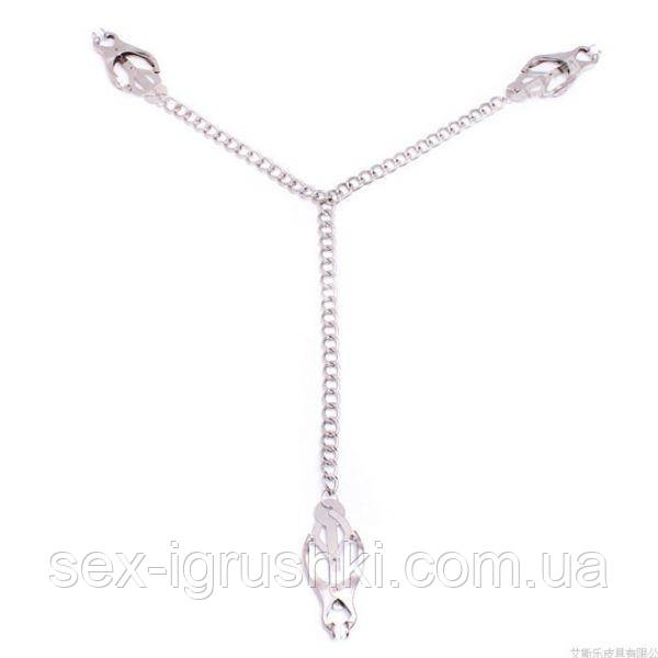 Затискачі на соски та клітора Japanese Clover Triple Nipple Clamps ST55993