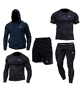 Компрессионная одежда REBOOK\комплект для фитнеса и единоборств ММА\ Комплект для тренировок 5в1