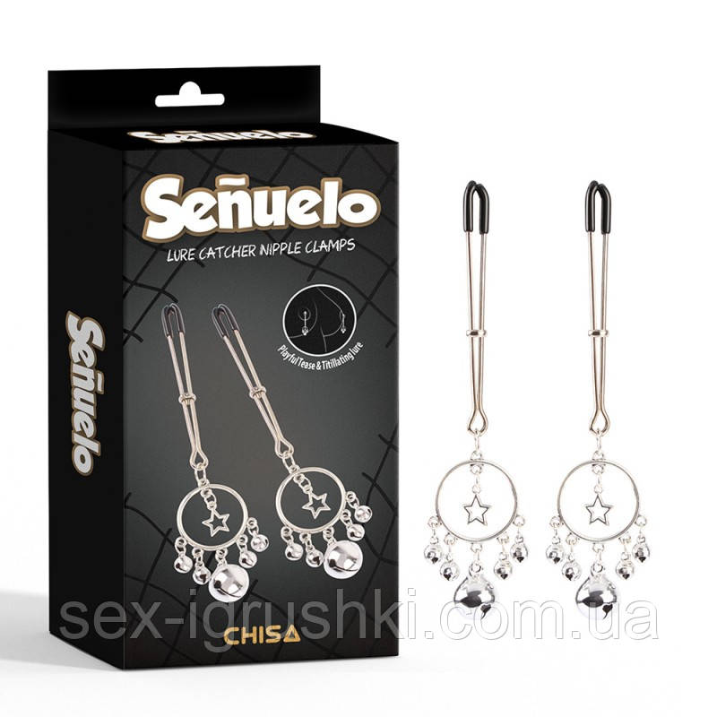 Затискачі прикраса для сосків Lure Catcher Nipple Clamps, серебро